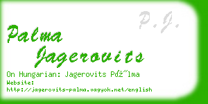 palma jagerovits business card